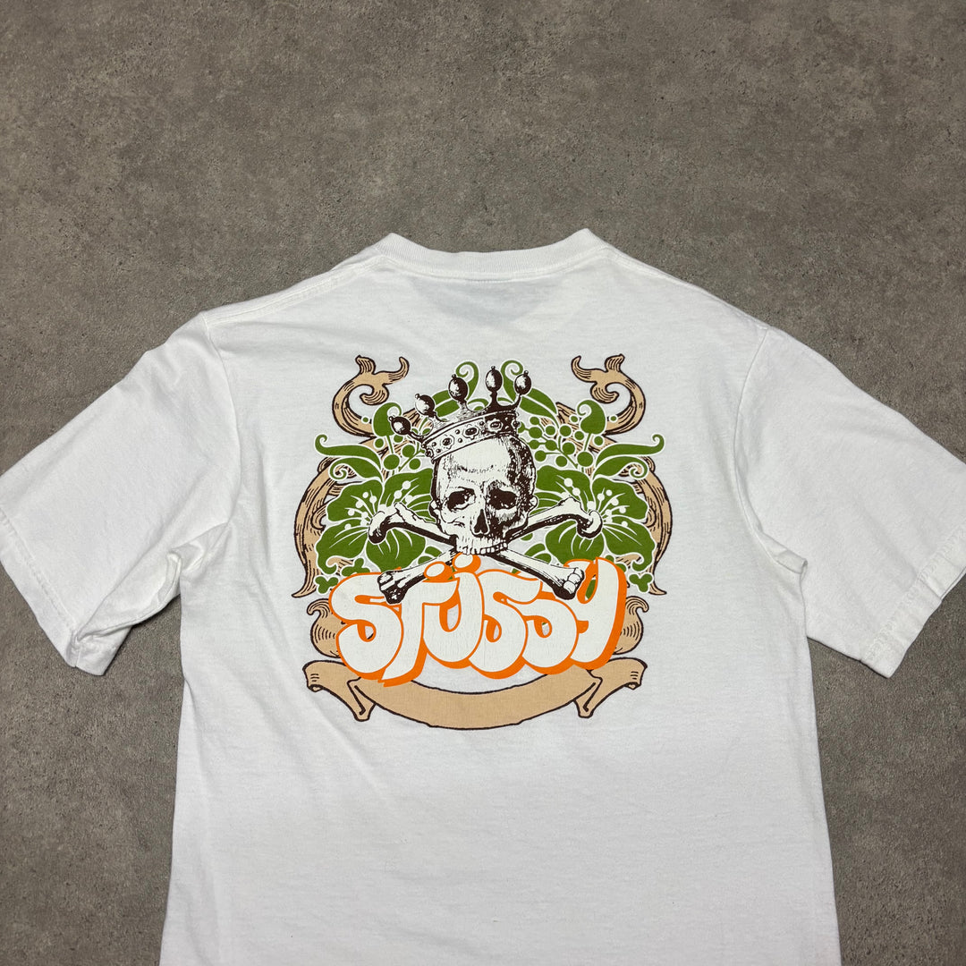 Vintage Stussy White Graphic T-Shirt (S)