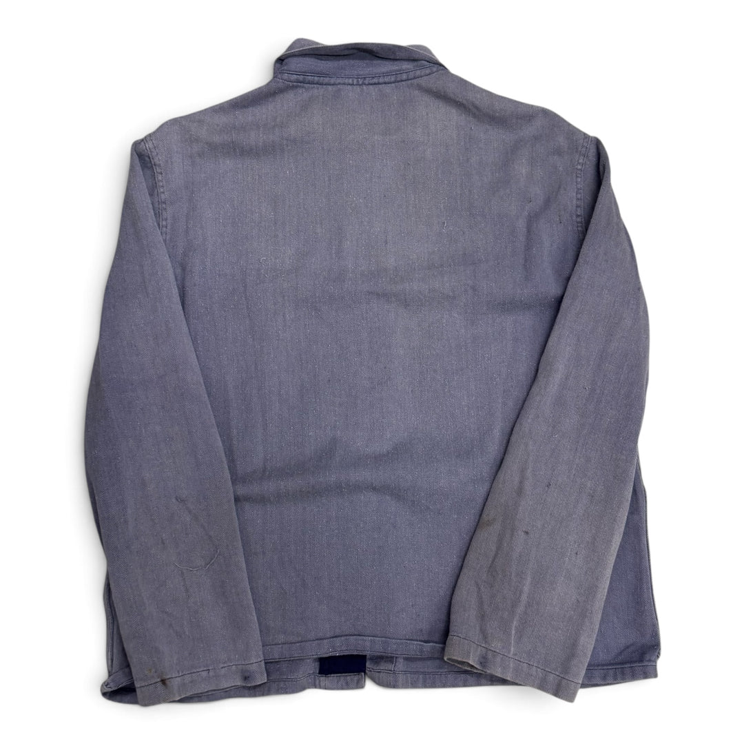 Vintage Distressed Faded Blue French Chore Jacket (M)
