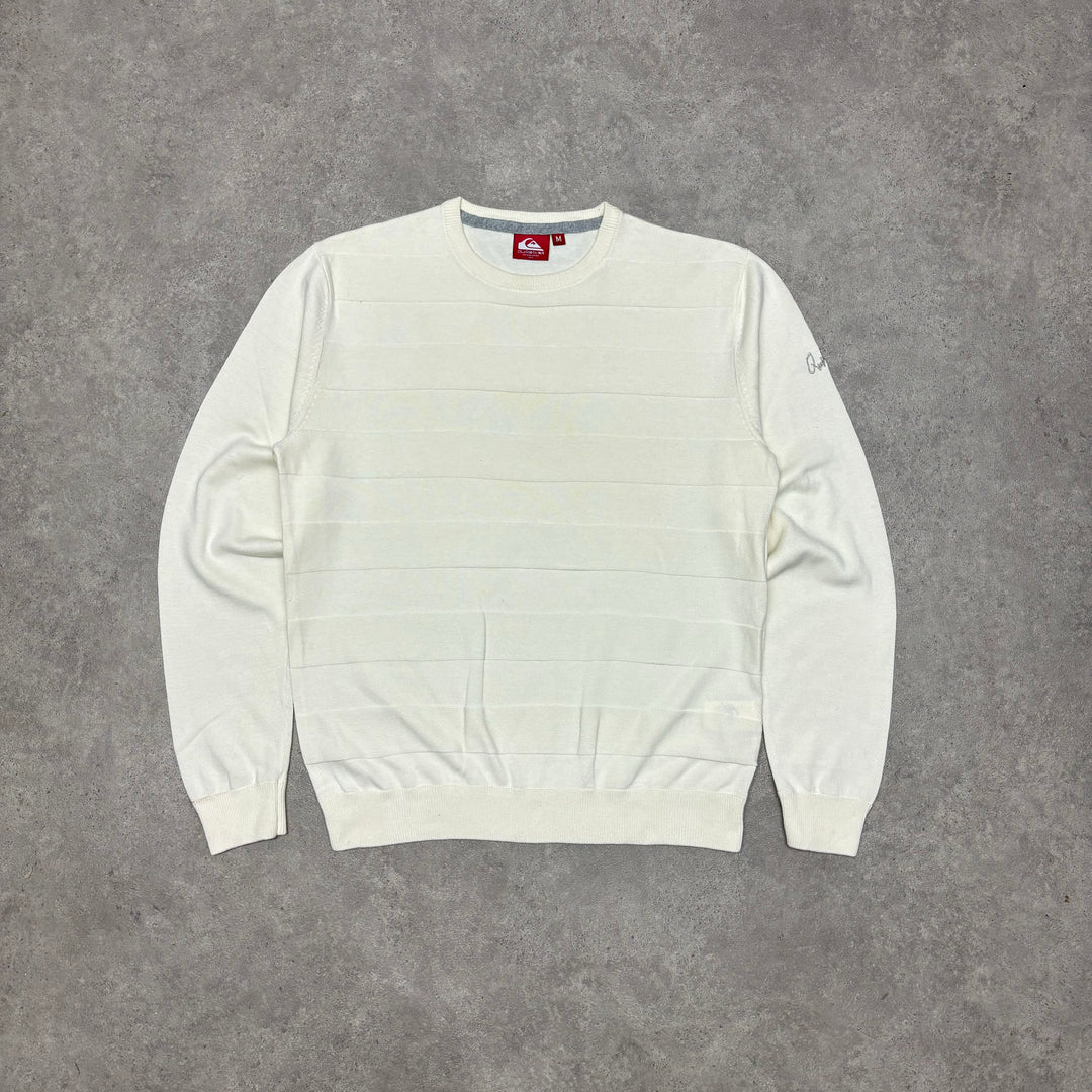 00's Vintage Quiksilver Cream Knitted Sweater (M)