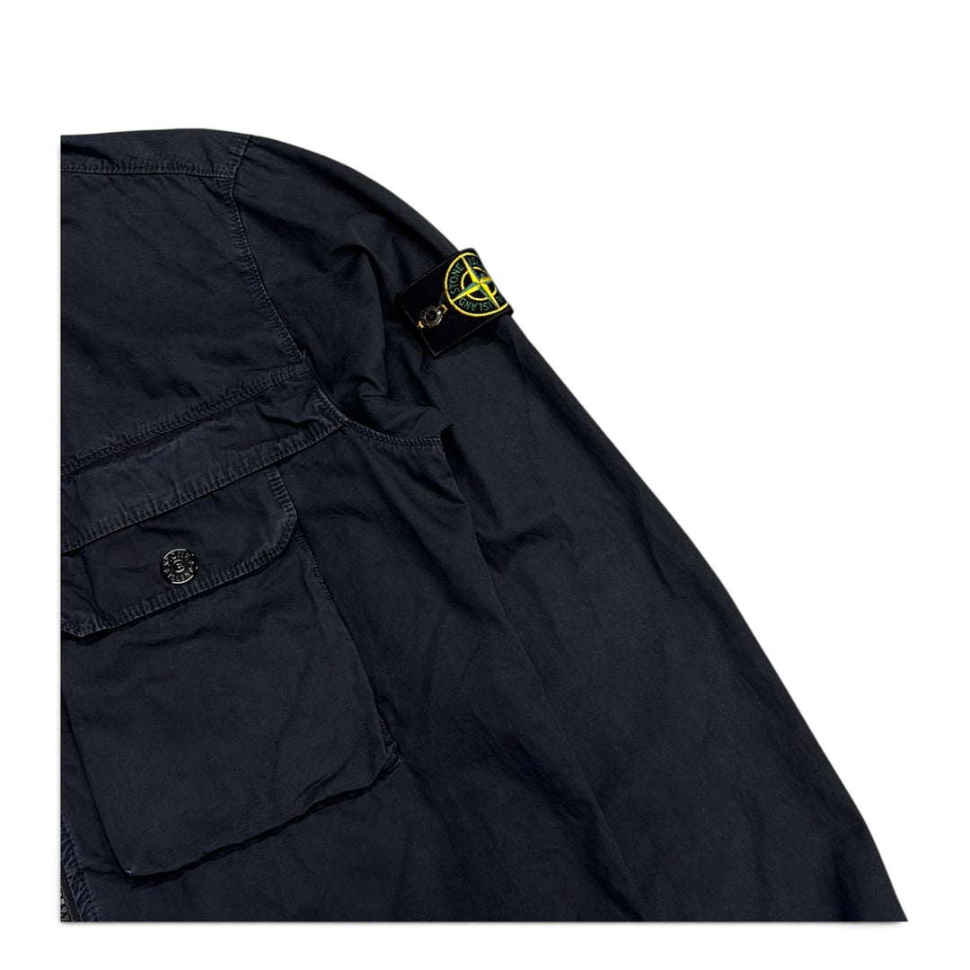 Stone Island Shirt Jacket Full Zip Up Navy (L)