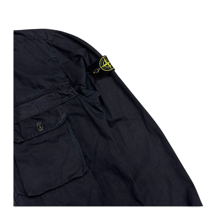 Stone Island Shirt Jacket Full Zip Up Navy (L)