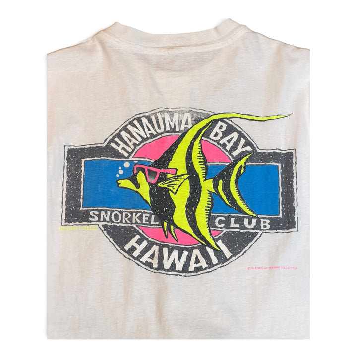 90's Vintage Hawaii White Graphic T-Shirt (S)