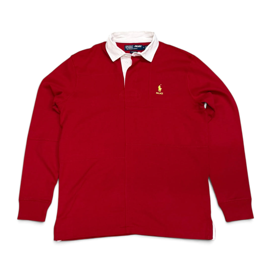 Palace x Polo Ralph Lauren Red Rugby Shirt (M)
