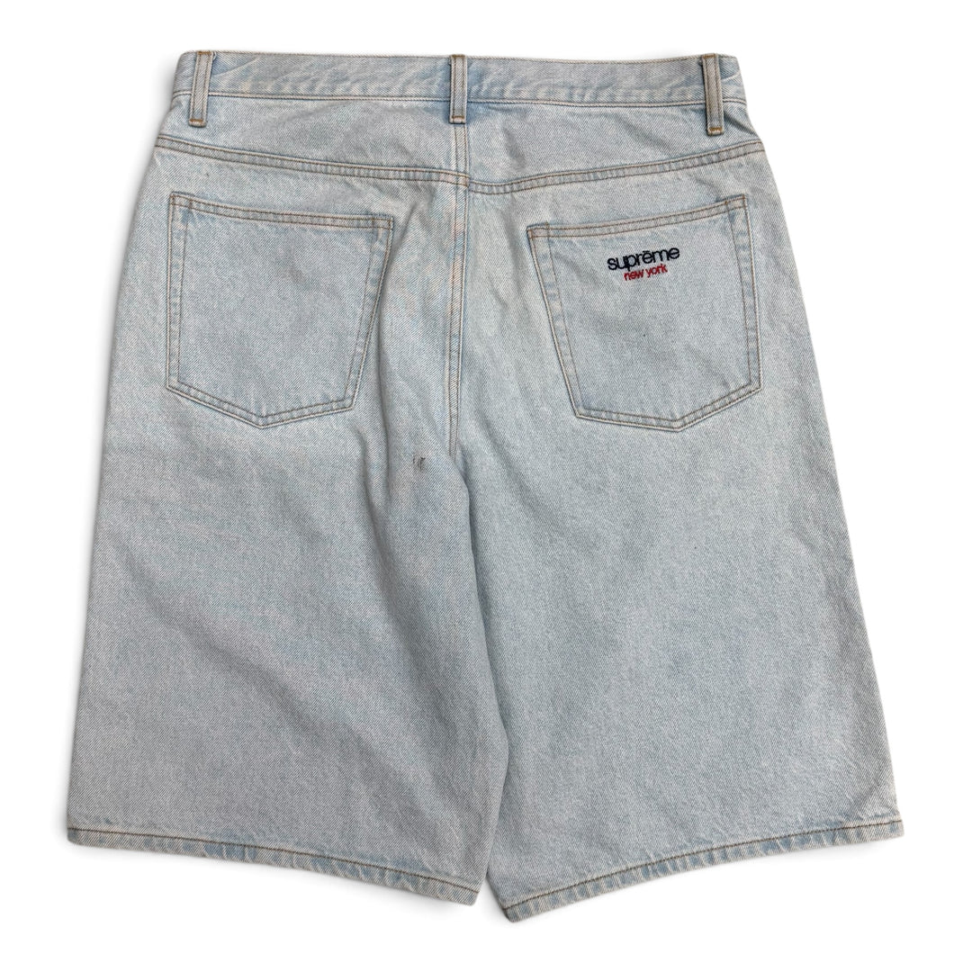 Supreme Baggy New York Denim Shorts Light Blue (32)