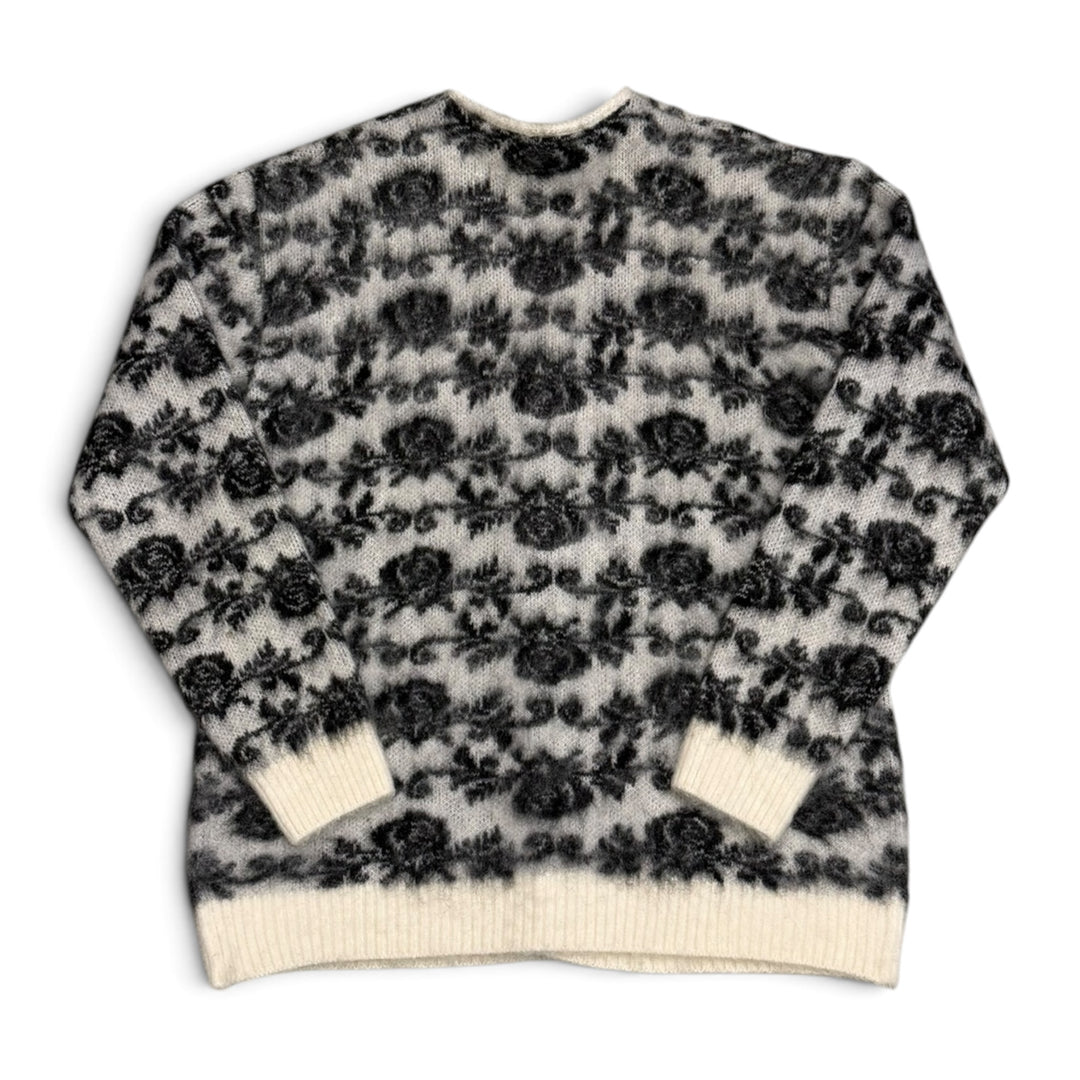 Needles Grey & Cream Floral Mohair Knitted Cardigan (XL)