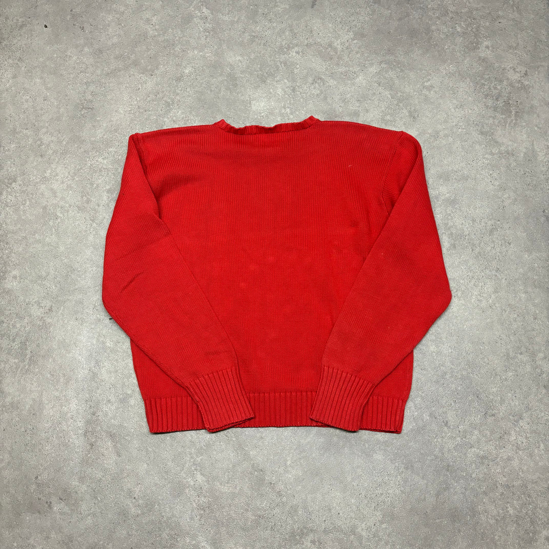 Vintage Polo Ralph Lauren Red Heavy Knitted Sweater (L)