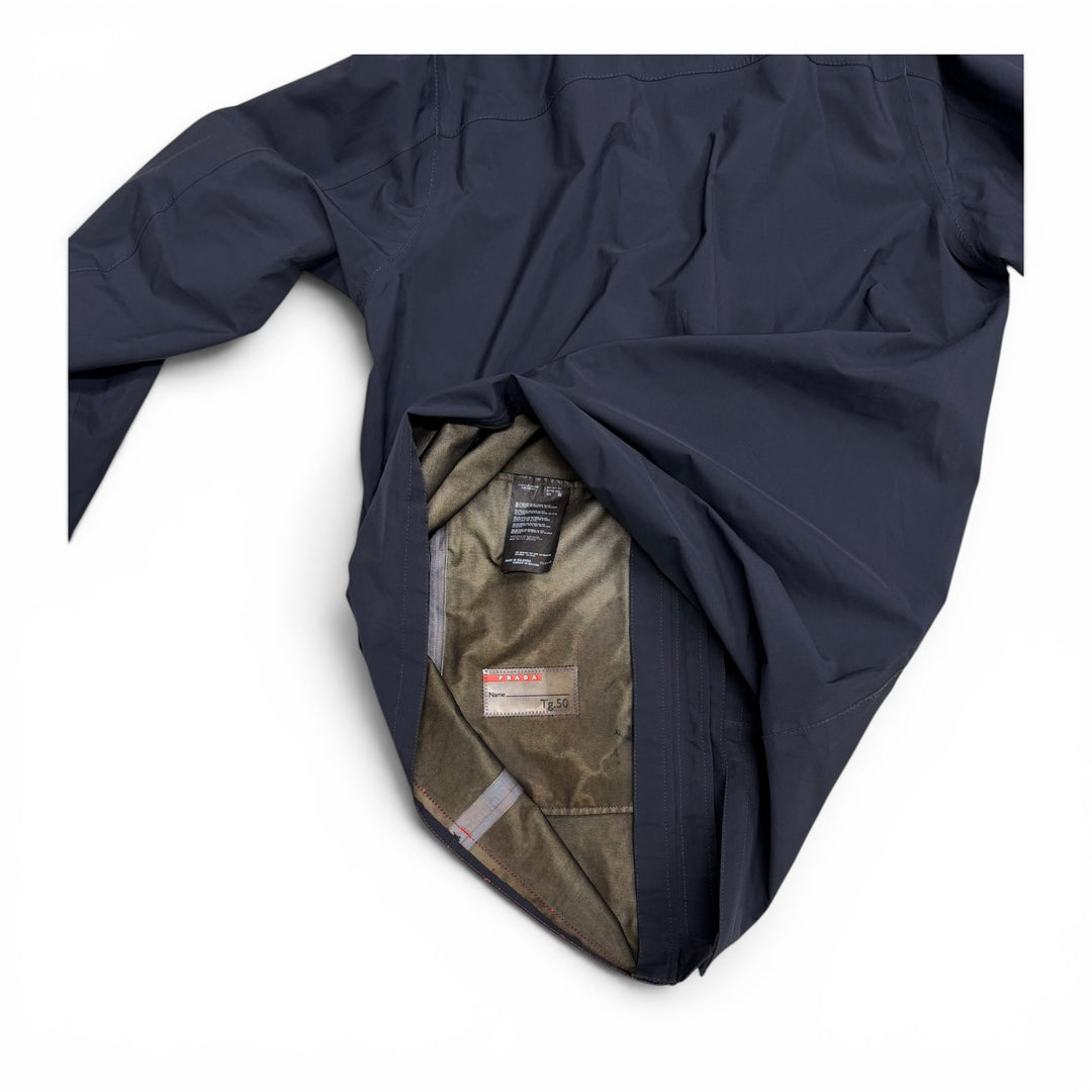 Vintage Prada Navy Waterproof Long Overcoat Jacket (XL)