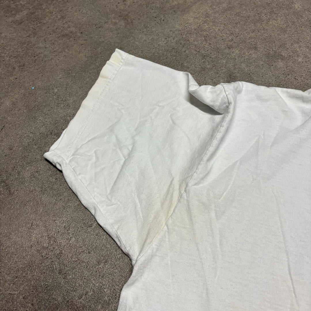 90's Vintage Q-Tees Golf Funny Graphic White T-Shirt (XL)