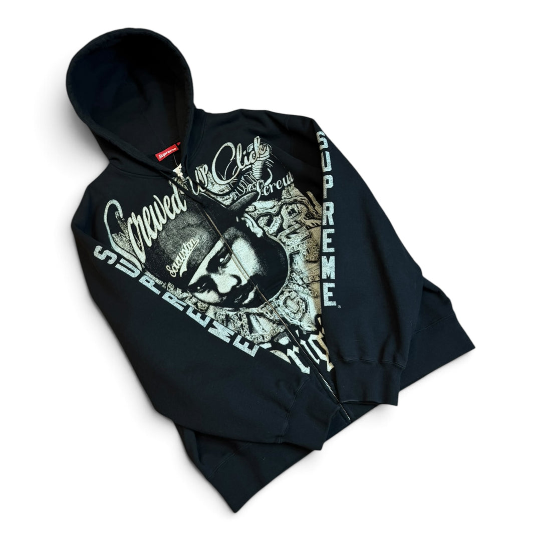 Supreme Black DJ Screw Graphic Zip Up Hoodie (L)