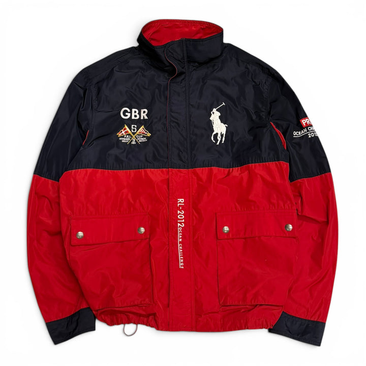 90's Vintage Polo Ralph Lauren Navy & Red Sailing Jacket (XXL)