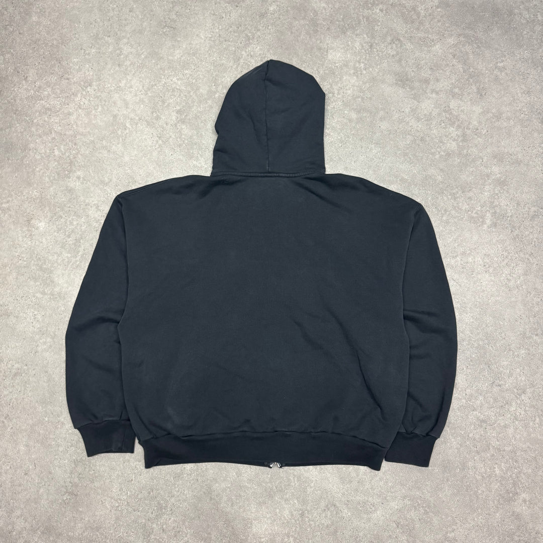 Balenciaga Ebay Black Zip Up Faded Black Hoodie (S)