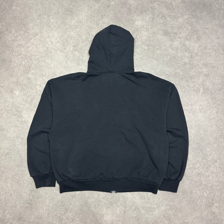 Balenciaga Ebay Black Zip Up Faded Black Hoodie (S)