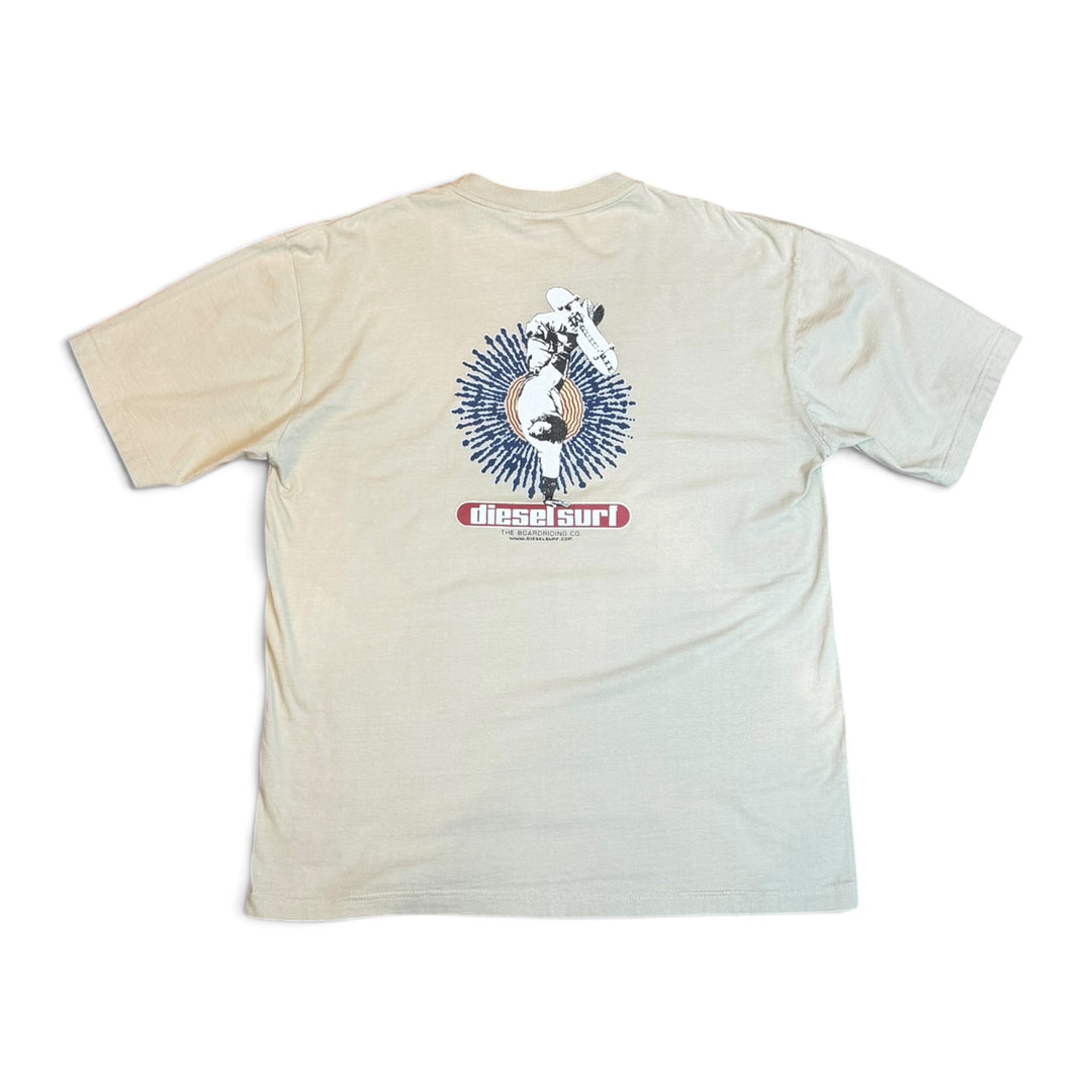 Vintage Diesel Surf Beige Graphic T-Shirt (XL)