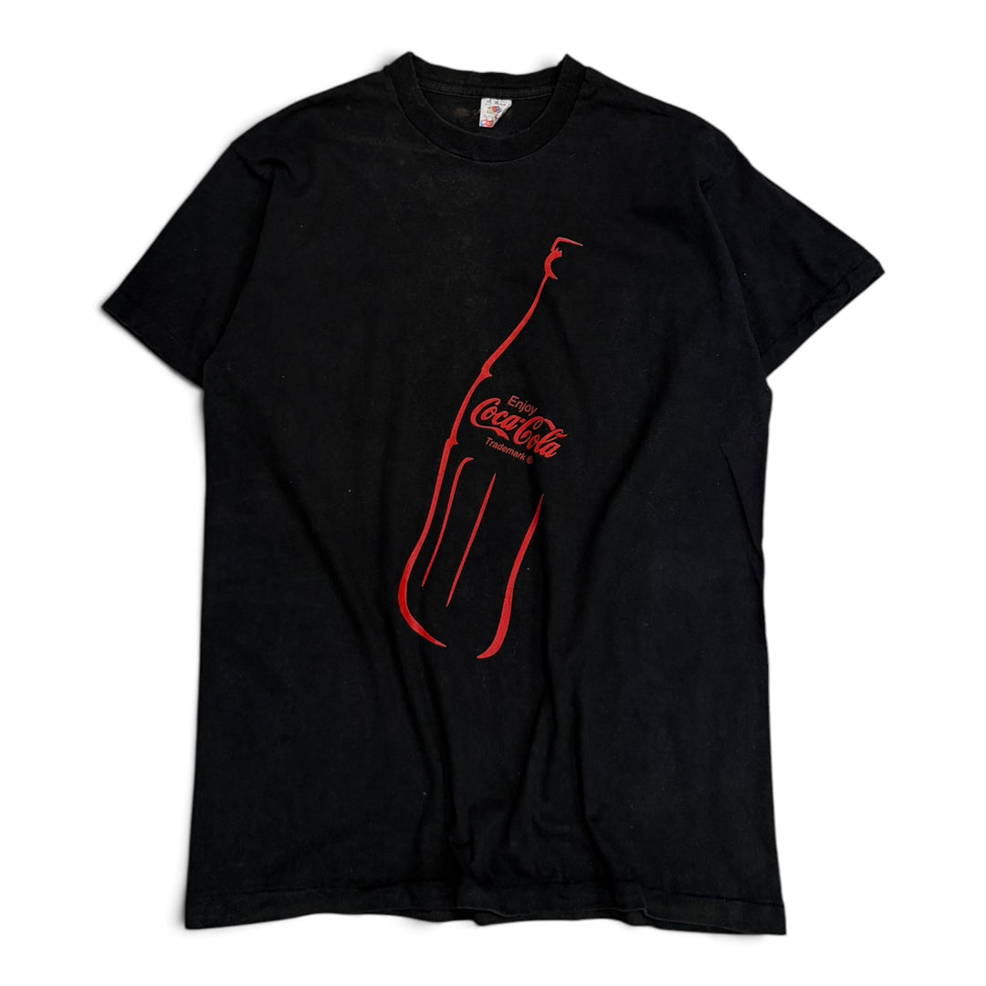 90's Vintage Coca-Cola Black Graphic T-shirt (XL)