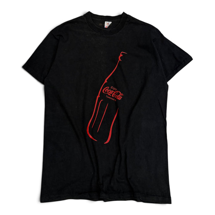 90's Vintage Coca-Cola Black Graphic T-shirt (XL)