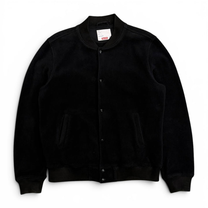 Supreme Black Fleece Button Up Varsity Jacket (L)
