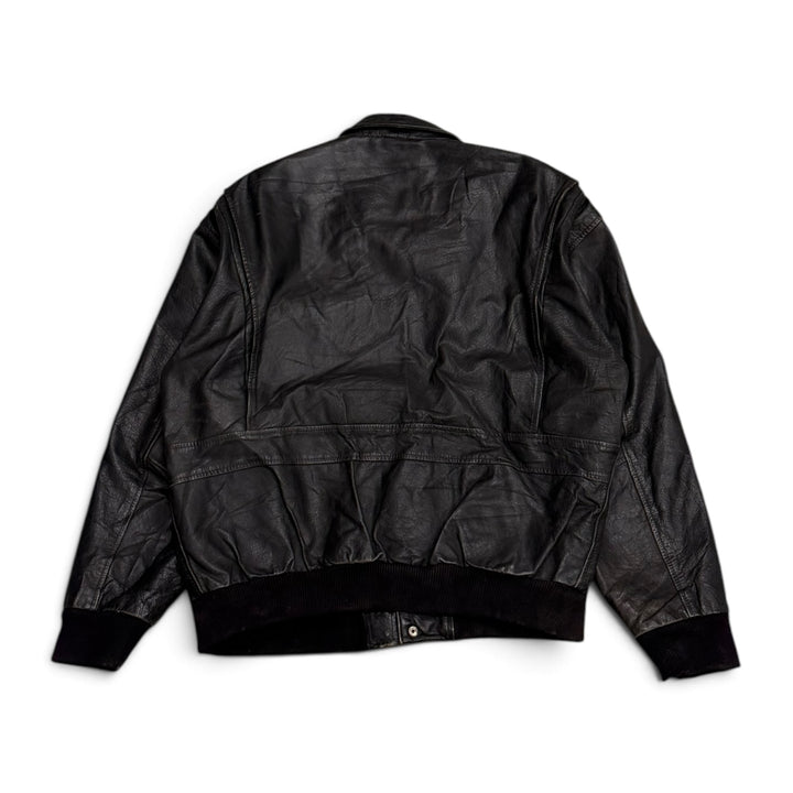 Vintage Pilot Style Leather Jacket Black (L)