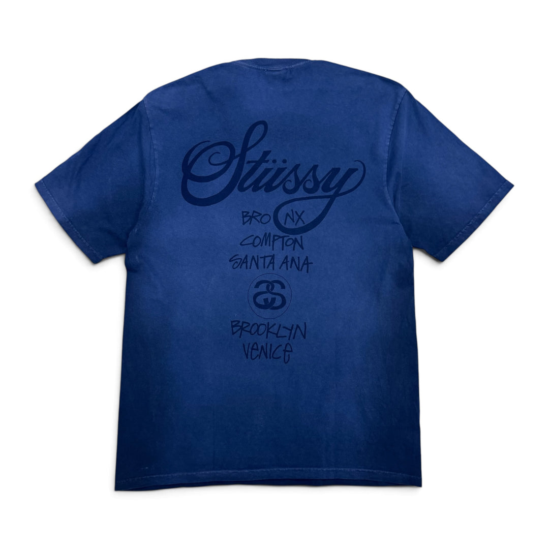 Stussy World Tour ‘Sun Faded Navy’ T-Shirt (M)