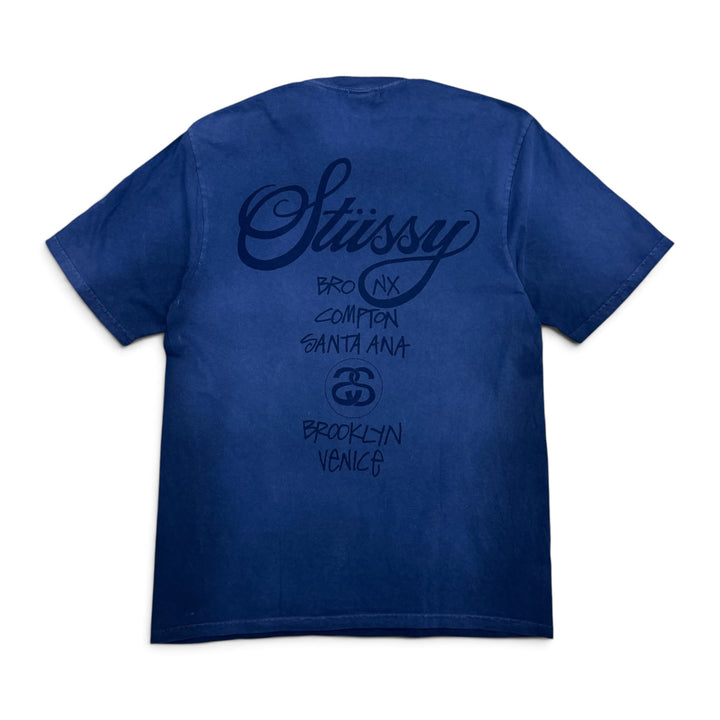Stussy World Tour ‘Sun Faded Navy’ T-Shirt (M)