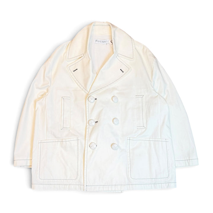 J W Anderson x Tom Od Findland White Pea Coat (XL)