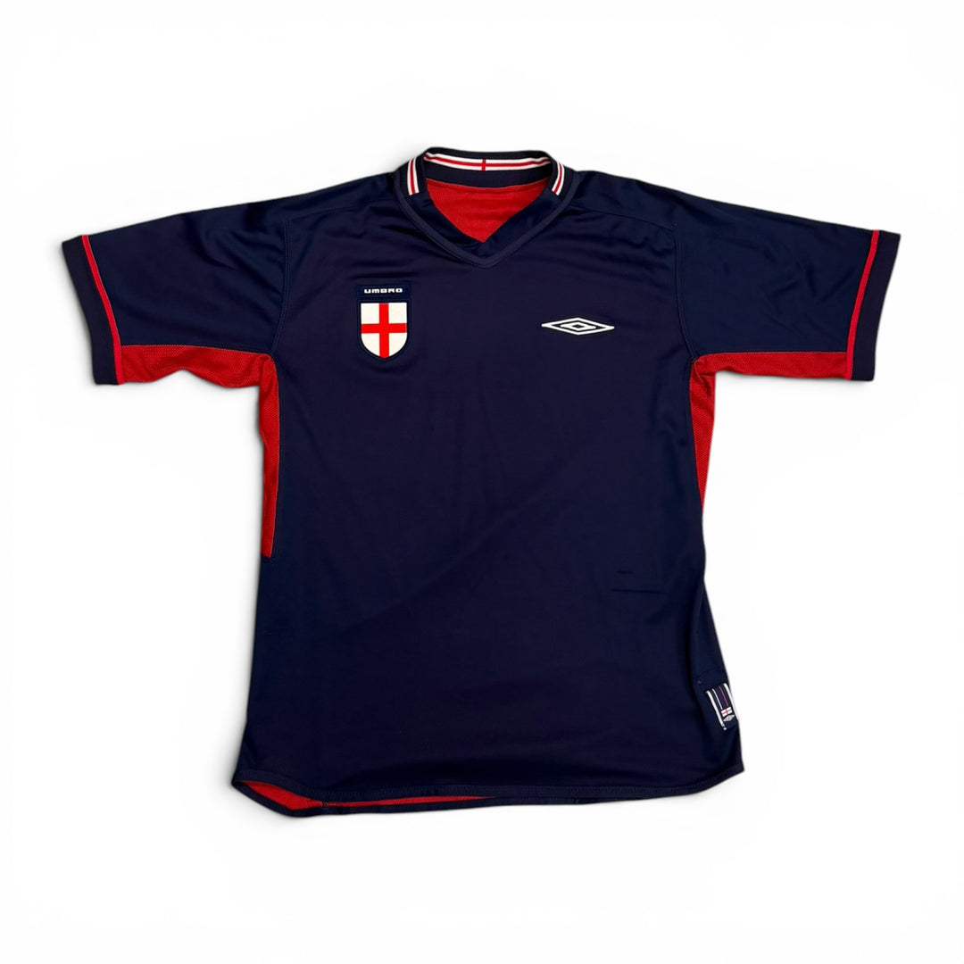 2004 Vintage England Umbro Reversible Navy & Red Football Shirt (M)