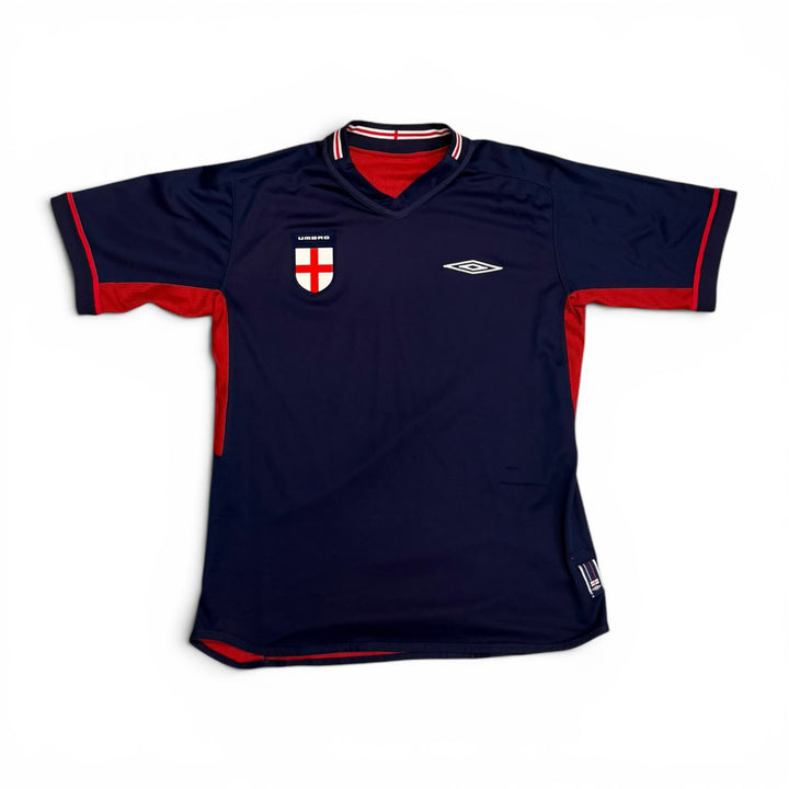 2004 Vintage England Umbro Reversible Navy & Red Football Shirt (M)