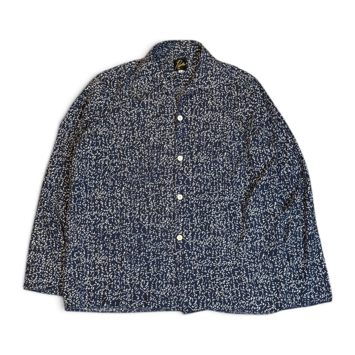 Needles Blue & White Patterned Long Sleeve Shirt (S)