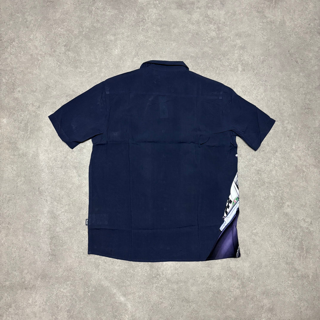 Palace Navy Skrrt Button Up Shirt (M)