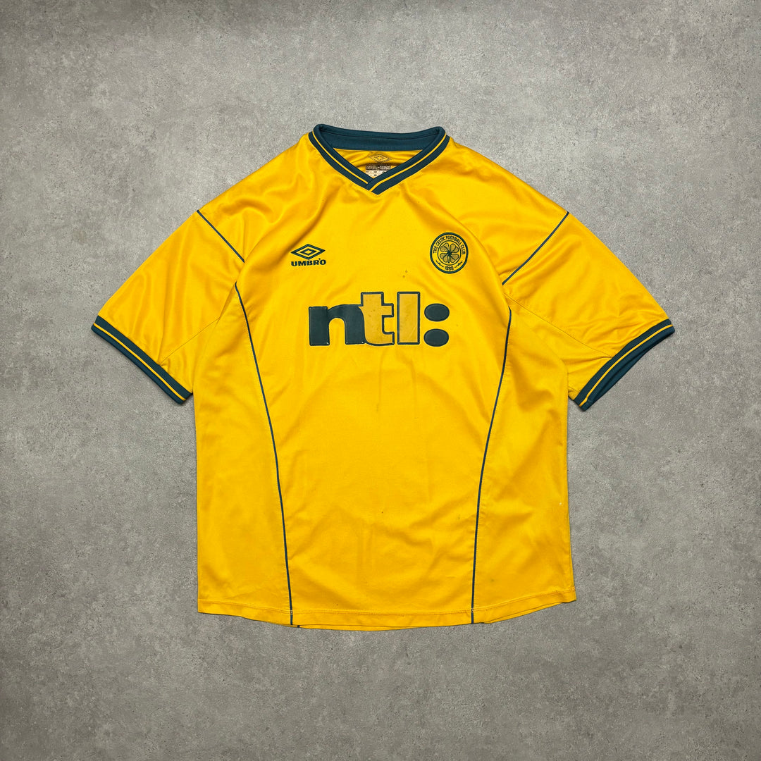 2000 Vintage Celtic Yellow Away Football Shirt (XL)