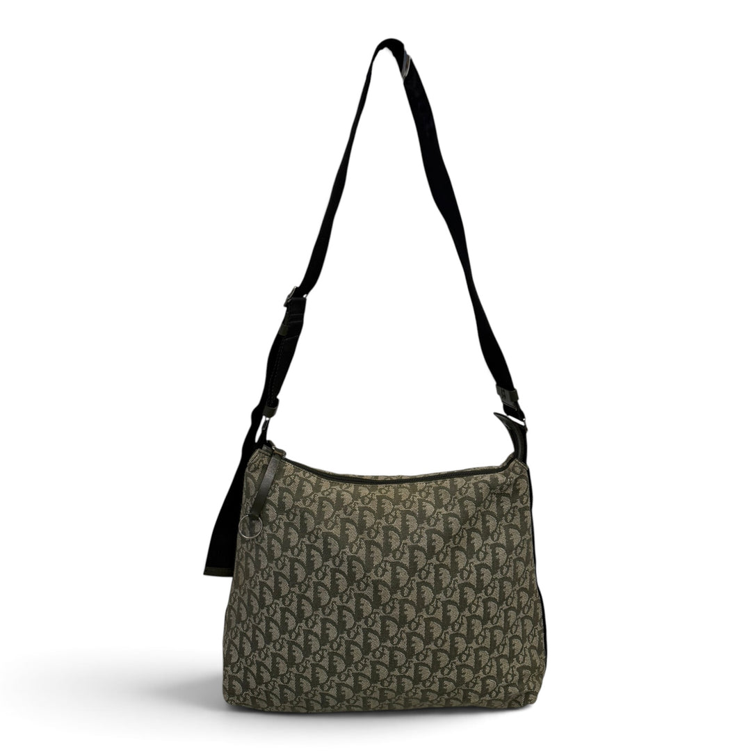 Dior Navy Trotter Canvas Shoulder Bag Green