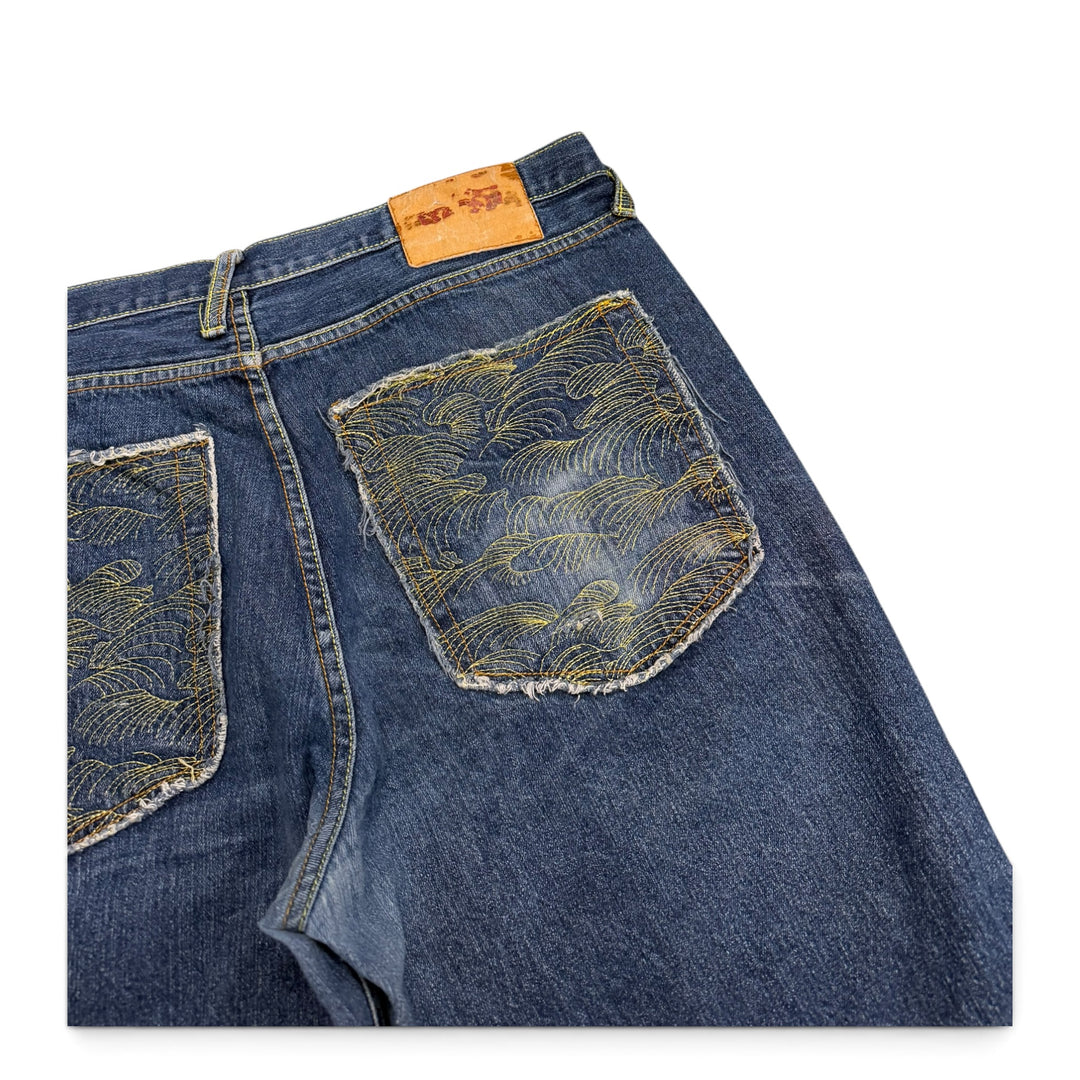 Vintage Rmc Hip Hop Baggy Shorts Blue (36)