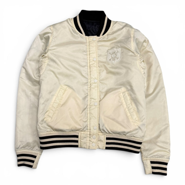 Stussy Reversible Navy & Cream Padded Bomber Jacket (XS)