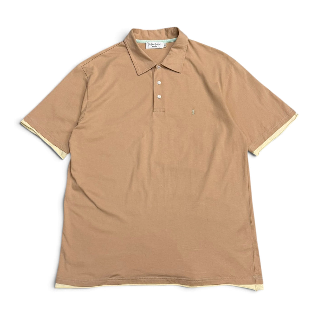 Vintage YSL Polo T Shirt Beige (XL)