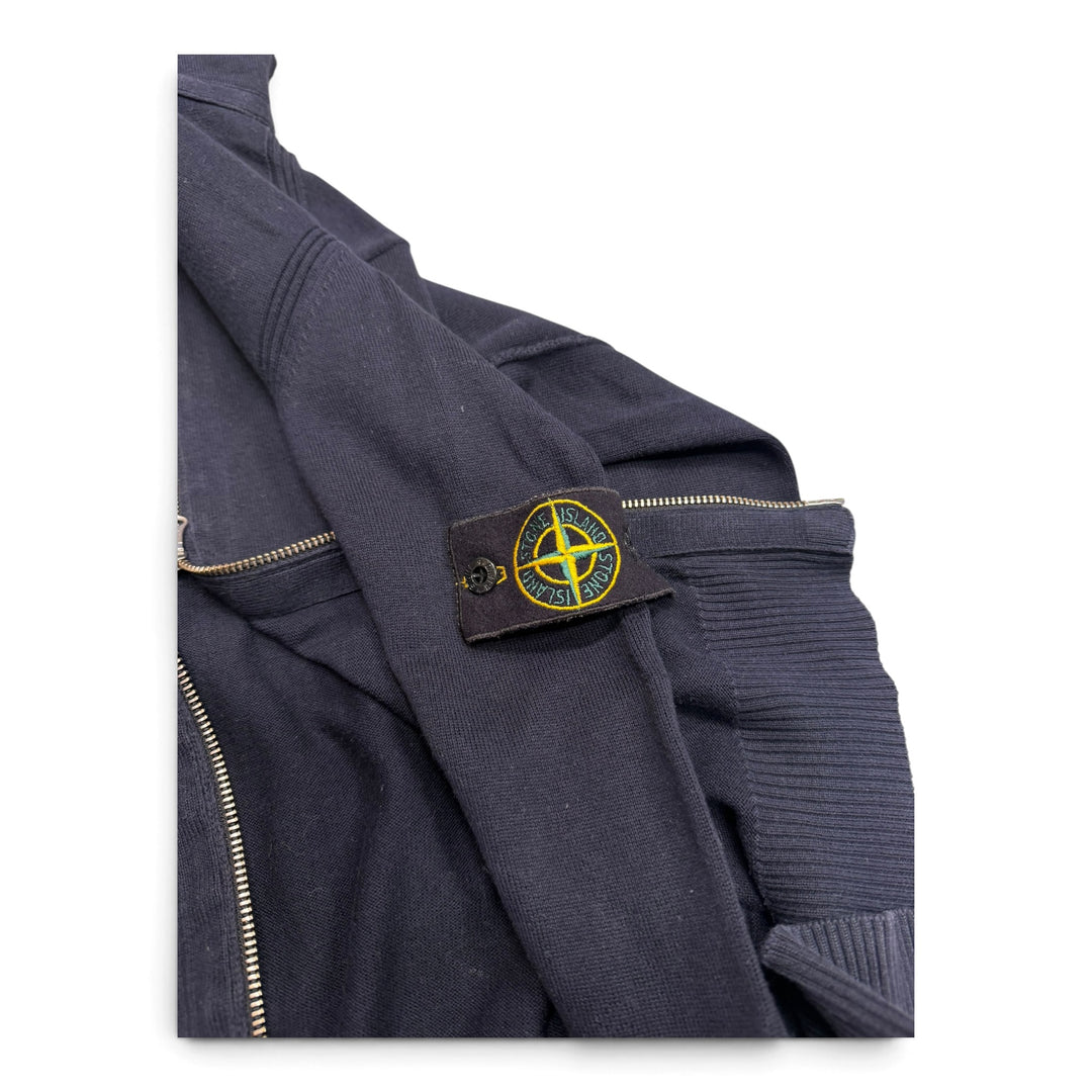 Stone Island Knitted Full Zip Up Jumper Navy (M)