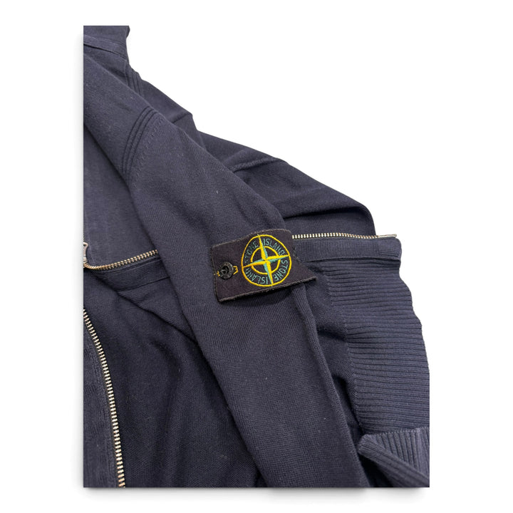 Stone Island Knitted Full Zip Up Jumper Navy (M)