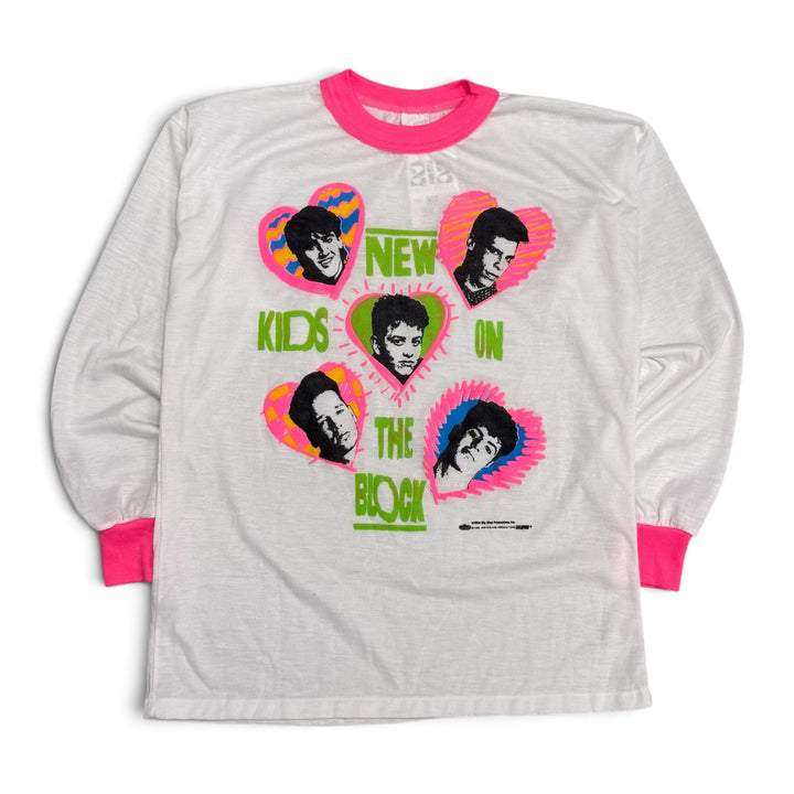 Vintage New Kids On The Block Long Sleeve T shirt White (XS)