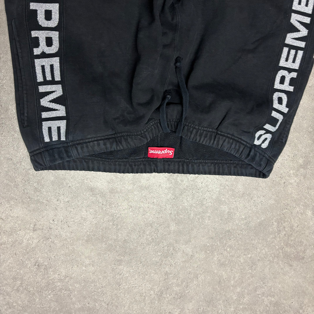 Supreme Black Glitter Pullover Hoodie & Bottoms Full Set (L)