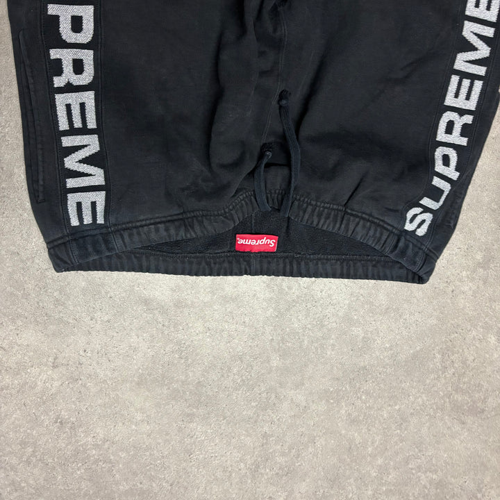 Supreme Black Glitter Pullover Hoodie & Bottoms Full Set (L)