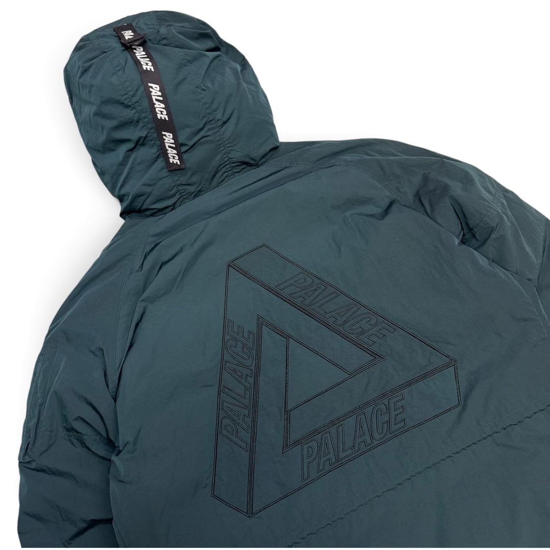 Palace P-3B Dark Green Puffer Parka Fur Hood Jacket (XL)