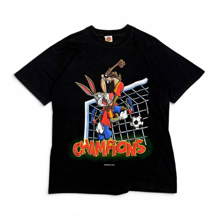 90's Vintage Looney Tunes Black Graphic T-Shirt (L)