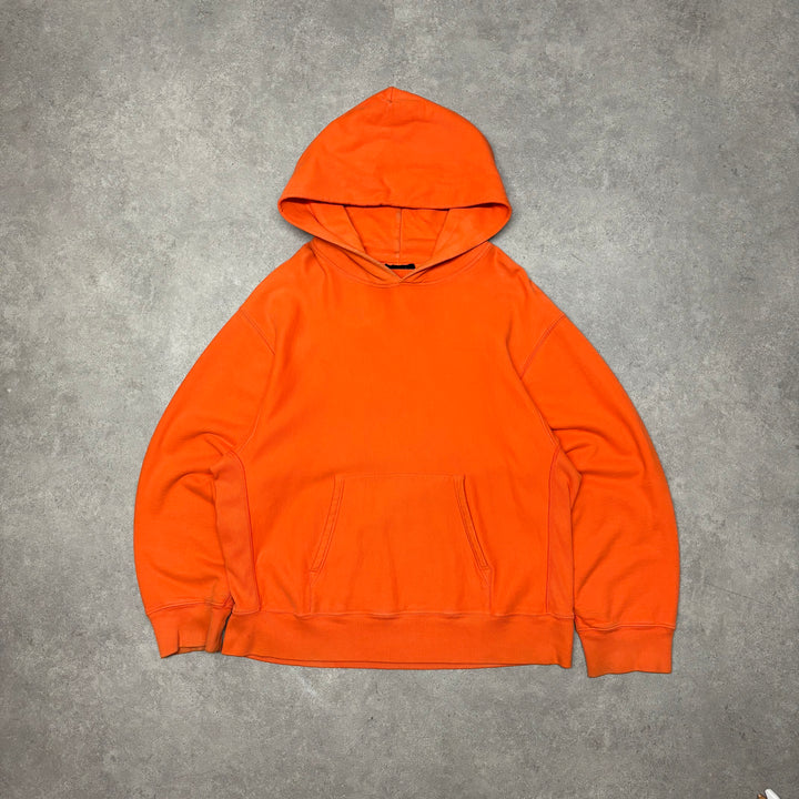 Yeezy Season 3 Orange Oversized Heavyweight Pullover Hoodie (XL)