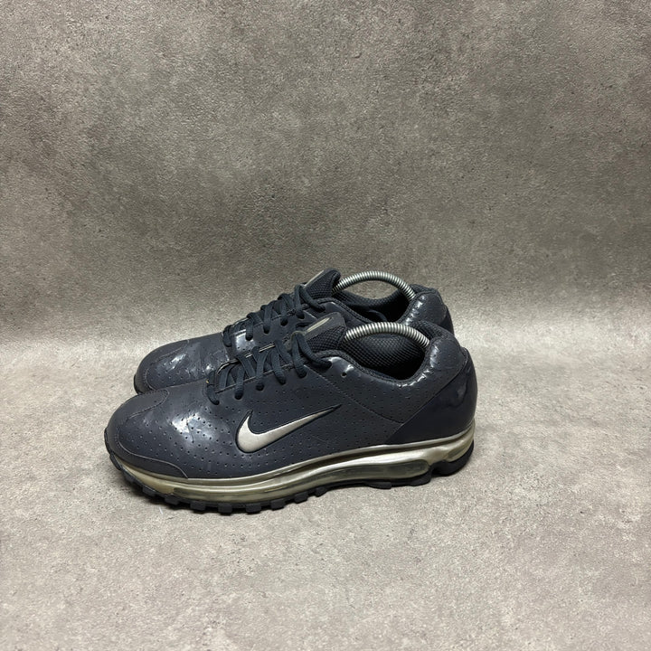 Vintage 2003 Nike Air Max Metallic Grey Trainers (UK8.5)
