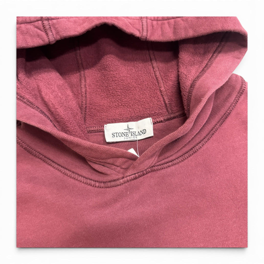Stone Island Junior Badge Hoodies Burgundy (M)