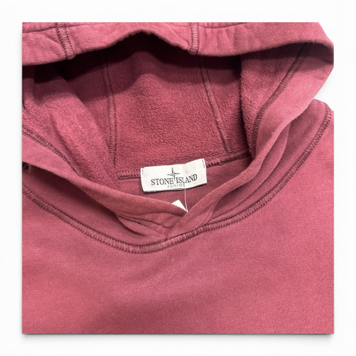 Stone Island Junior Badge Hoodies Burgundy (M)