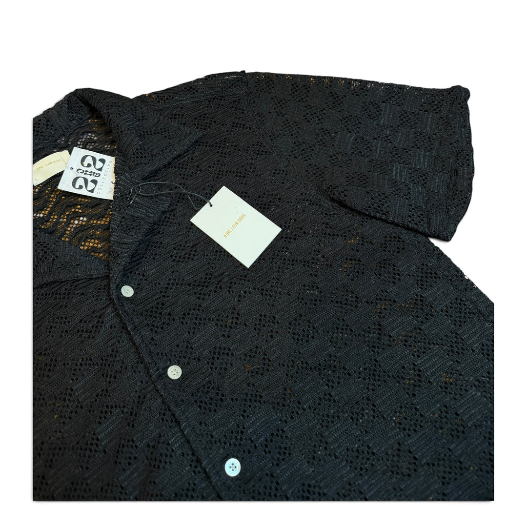 BNWT Aime Leon Dore Black Knitted Short Sleeve Shirt (S)