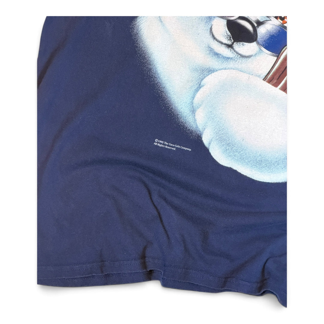 1995 Vintage Coca Cola Navy Graphic T-Shirt (XL)
