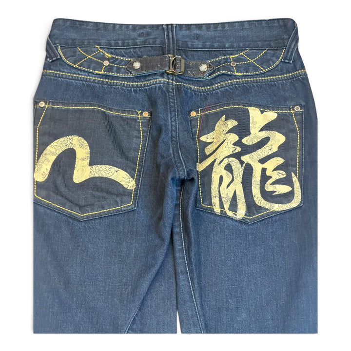 Vintage Evisu Jeans Dark Blue Denim Trousers (28)