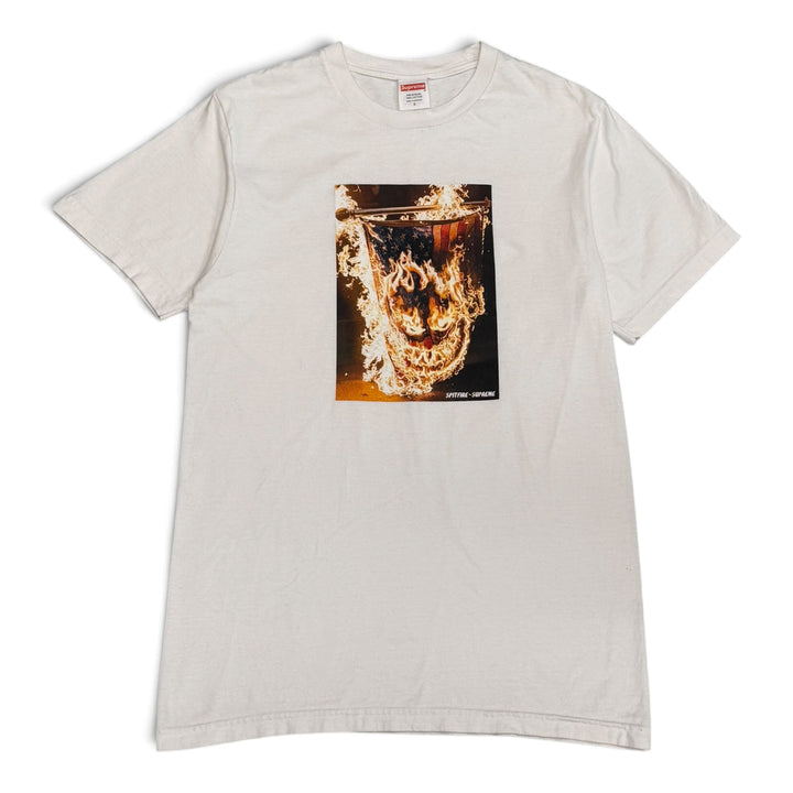 Supreme white spitfire graphic T-shirt (S)