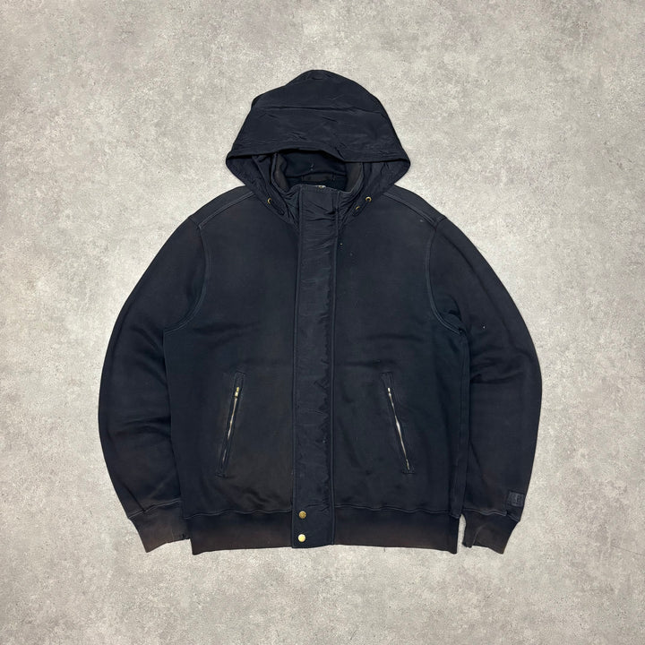 CP Company Black Heavy Cotton Full Zip Hoodie (XL)