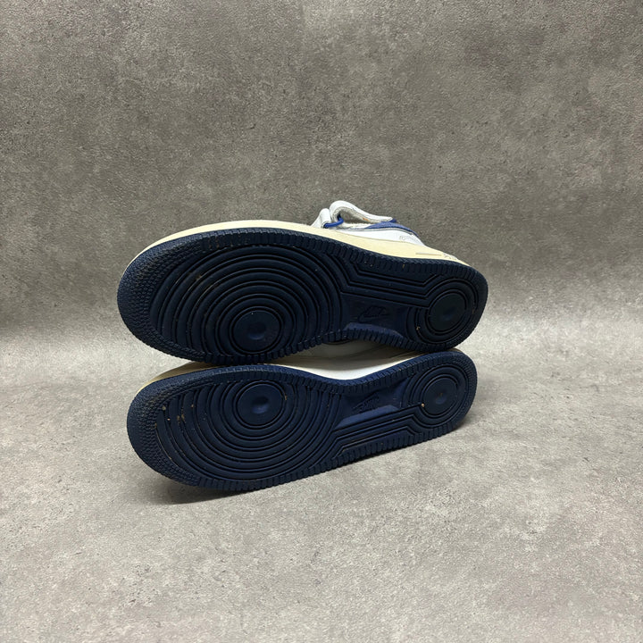 Vintage Nike Air Force 1 White & Blue Mid Top Trainers (UK9)